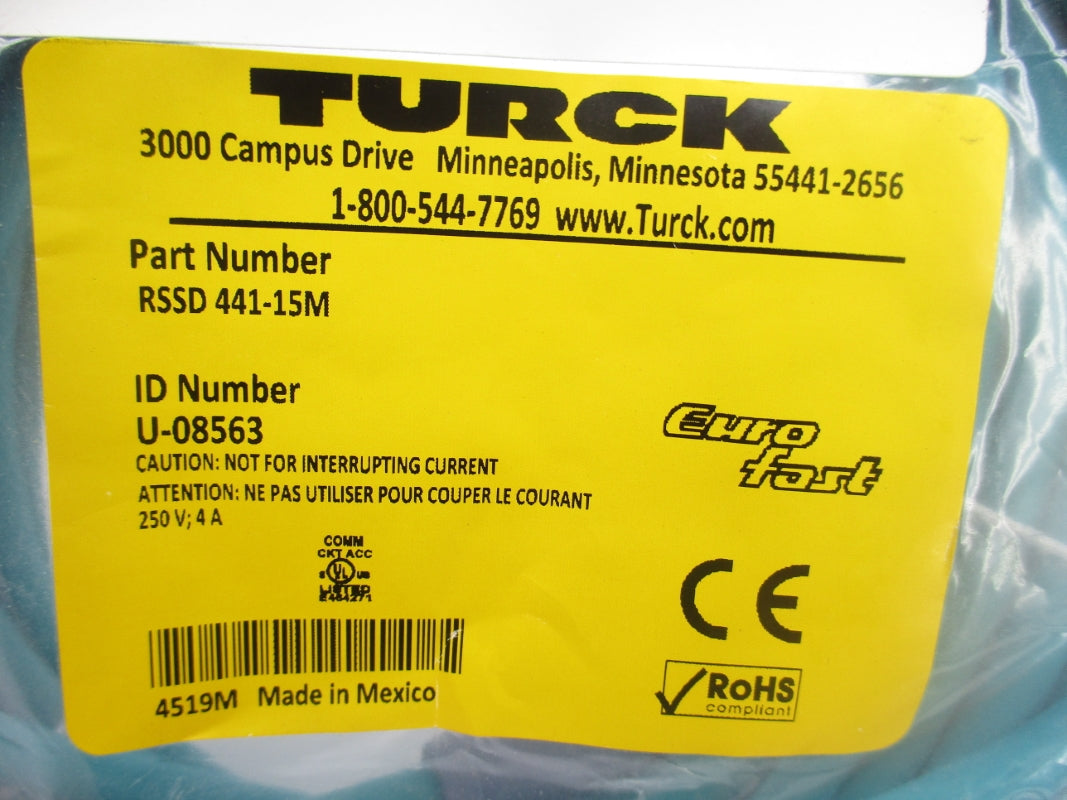 TURCK RSSD441-15M U-08563 250V 4A NSMP