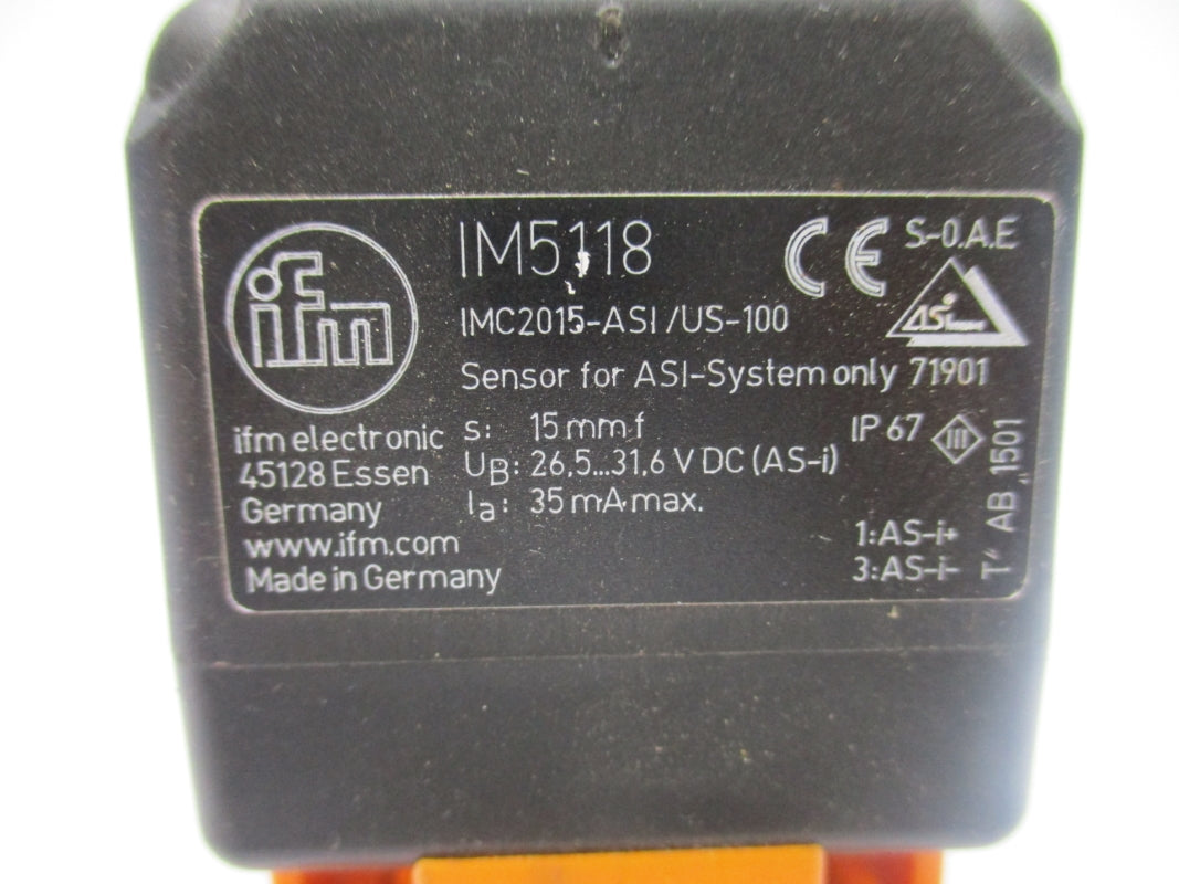 IFM EFECTOR IM5118 IMC2015-ASI/US-100 31.6VDC NSNP