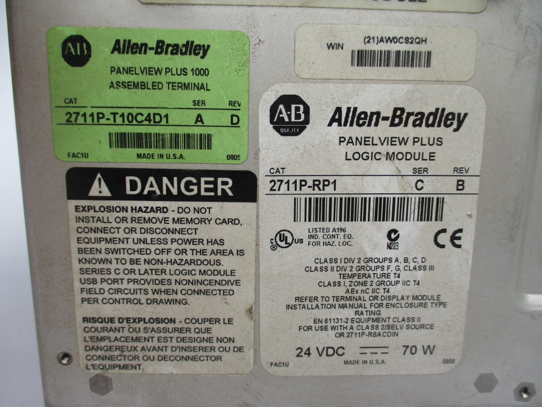 ALLEN BRADLEY 2711P-RP1 SER. C 24VDC UNMP