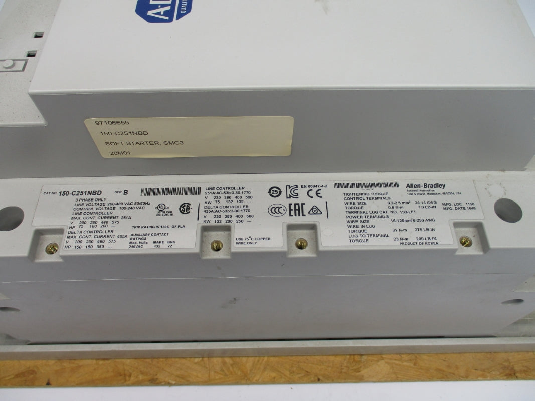 ALLEN BRADLEY 150-C251NBD SER. B 480VAC 251A NSNP