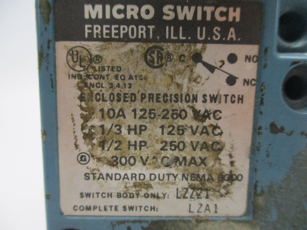 MICRO SWITCH LZA1 300VAC 10A UNMP