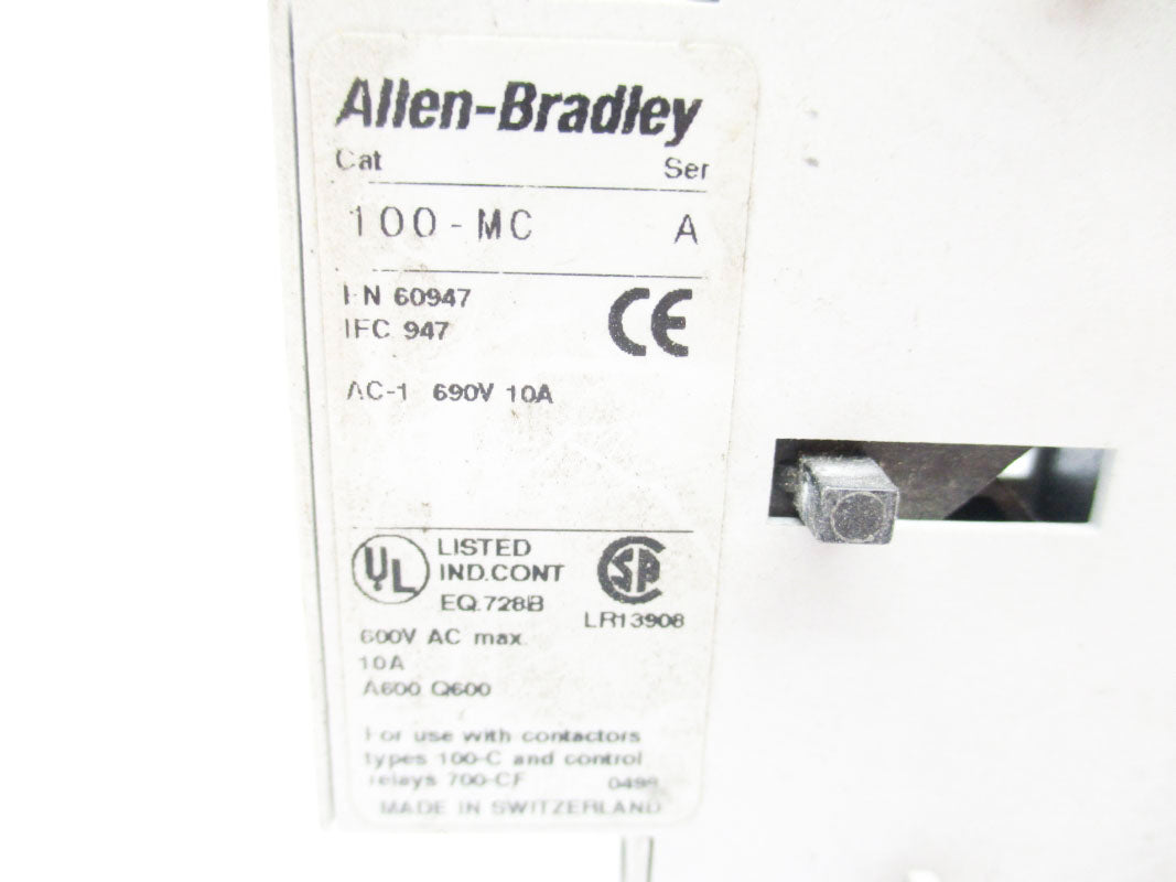 ALLEN BRADLEY 100-MCA02 SER. A 690V 10A UNMP