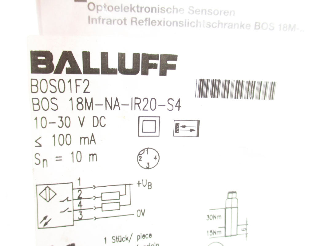 BALLUFF BOS18M-NA-IR20-S4 BOS01F2 10-30VDC NSMP