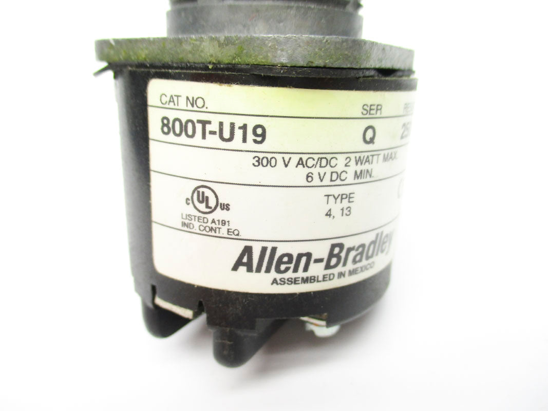 ALLEN BRADLEY 800T-U19 SER. Q 300VAC/DC UNMP