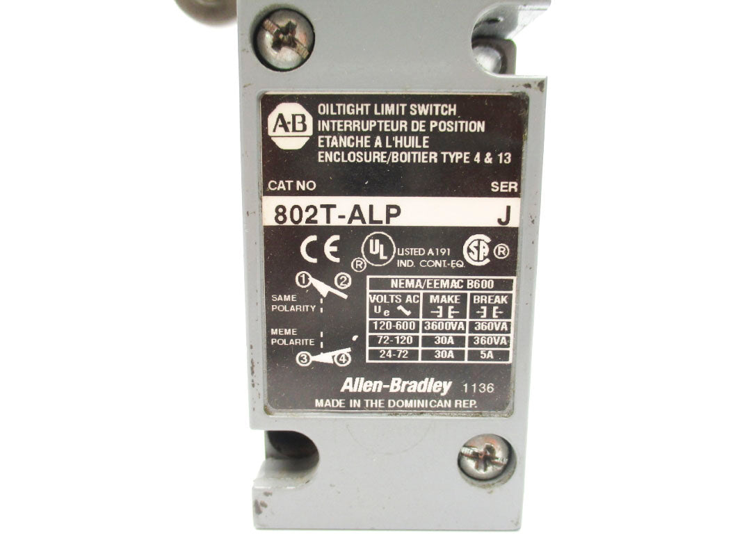 ALLEN BRADLEY 802T-ALP SER. J 600VAC 30A UNMP