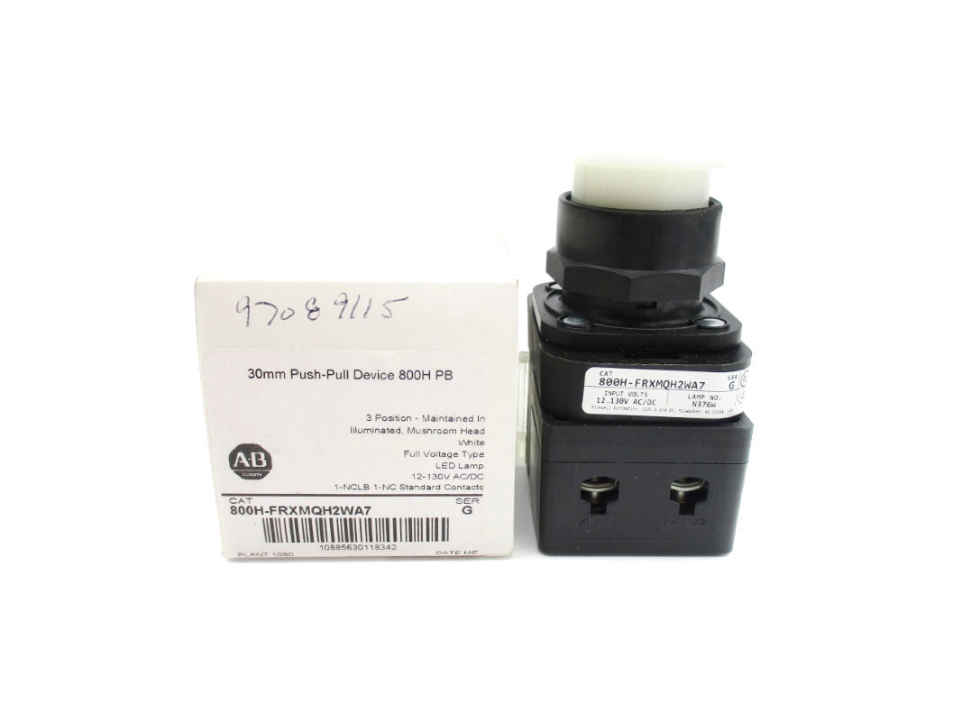 ALLEN BRADLEY 800H-FRXMQH2WA7 SER. G 12-130VAC/DC (WH) NSMP