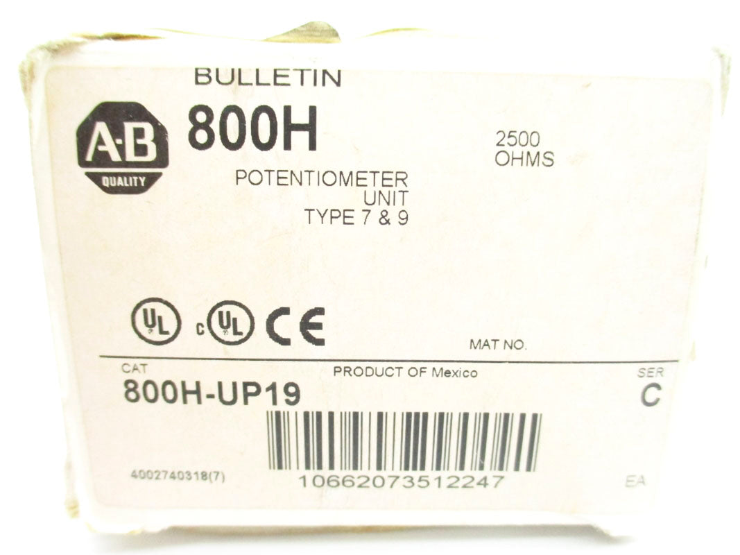 ALLEN BRADLEY 800H-UP19 SER. C 300VAC/DC (WH) NSMP