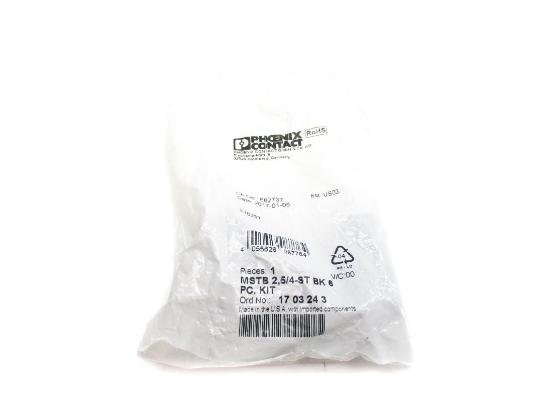 PHOENIX CONTACT MSTB2,5/4-STBK6PC.KIT 1703243 (PKG OF 6) NSMP