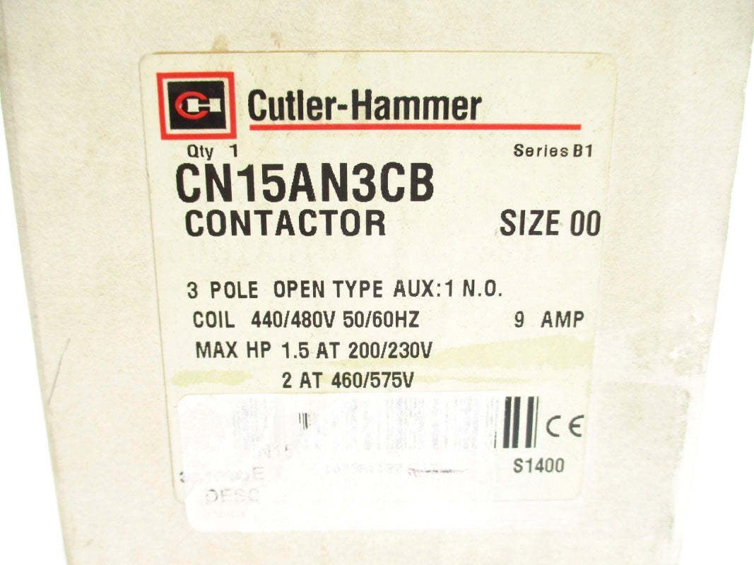 CUTLER HAMMER CN15AN3CB SER. B1 440/480V 9A NSMP