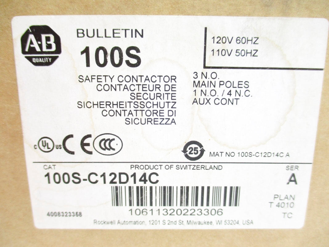 ALLEN BRADLEY 100S-C12D14C SER. A 110/120V (BR/WH) NSMP