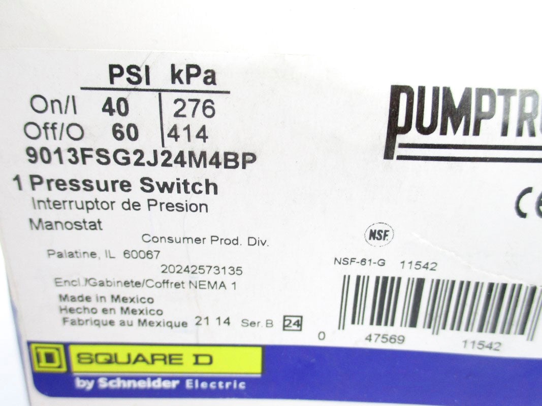 SQUARE D 9013FSG2J24M4BP SER. B 40-60PSI NSMP