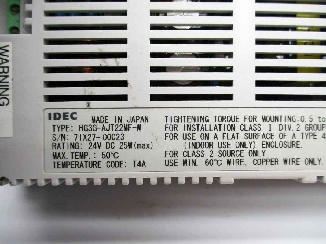IDEC HG3G-AJT22MF-W 24VDC UNMP