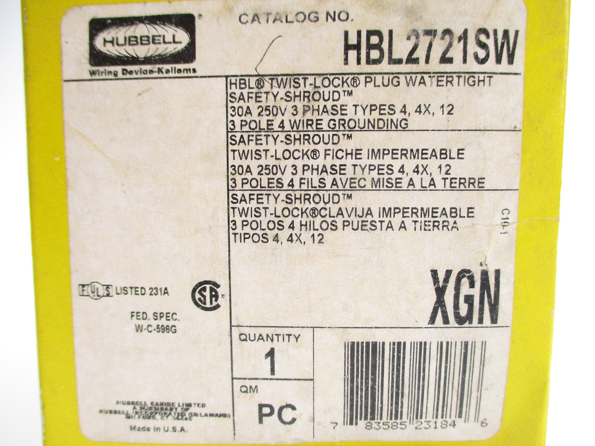 HUBBELL HBL2721SW NSMP