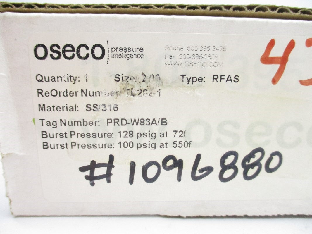 OSECO PRD-W83A/B 128PSI 72'F NSMP