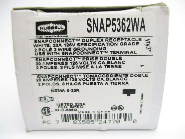 HUBBELL SNAP5362WA NSMP