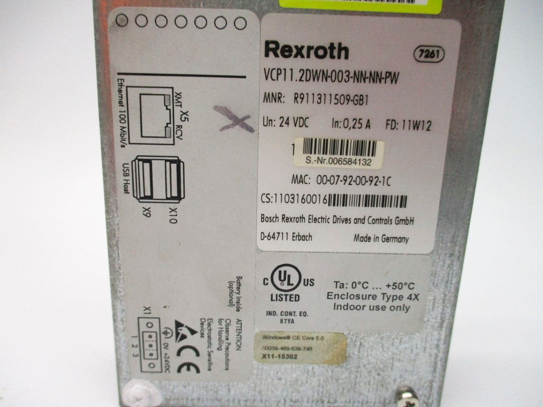 REXROTH VCP11.2DWN-003-NN-NN-PW R911311509-GB1 24VDC 0.25A NSNP