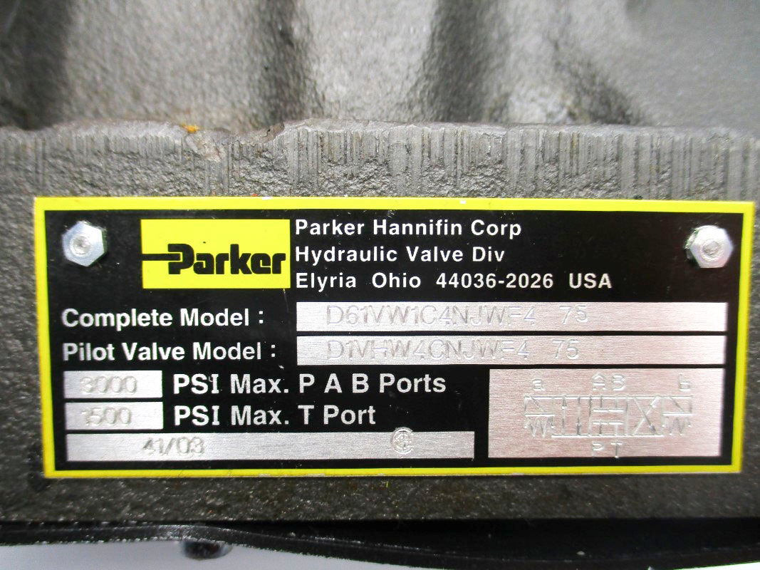 PARKER D61VW1C4NJWF475 24VDC 0.95A 4000PSI NSNP