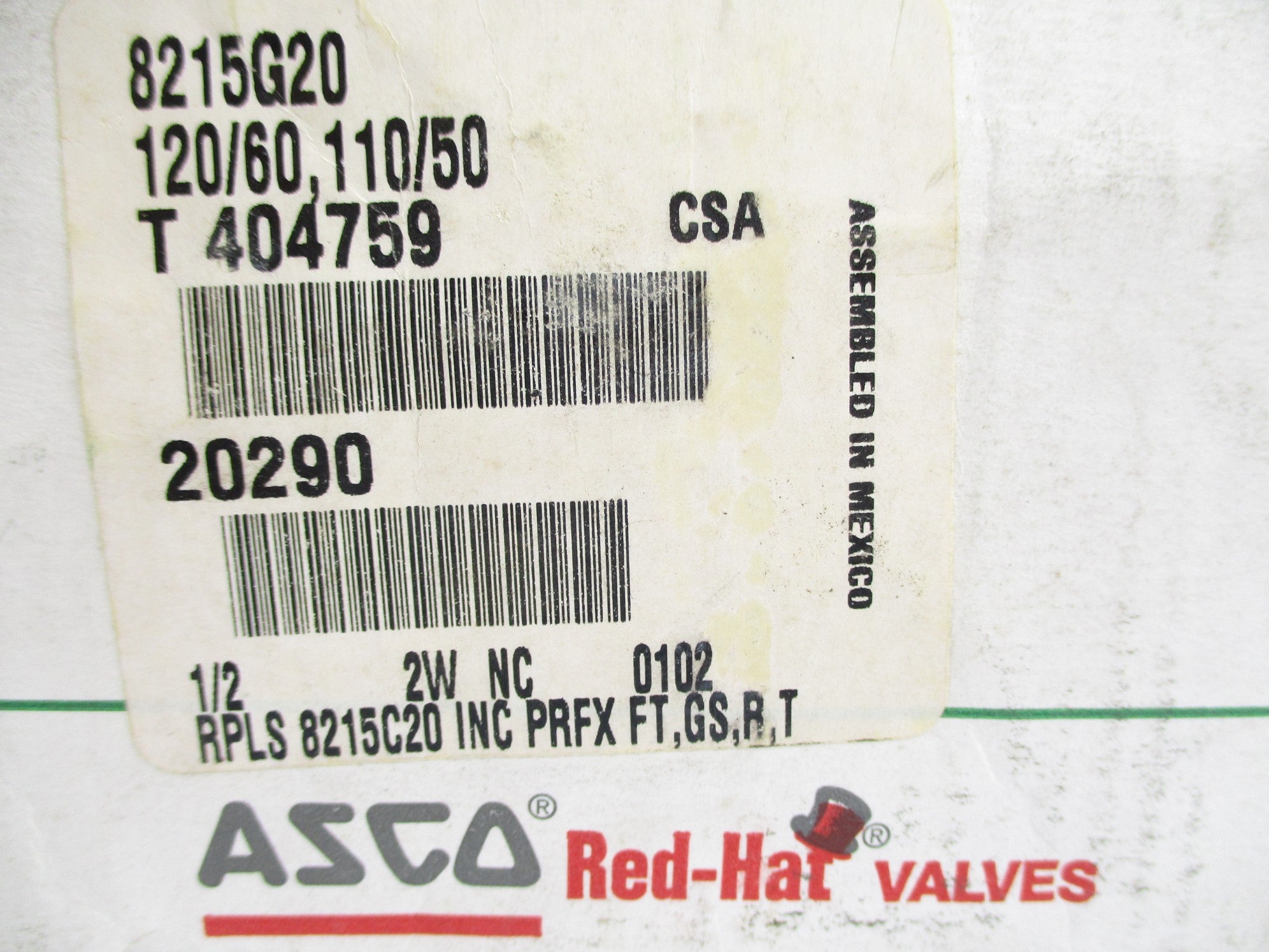 ASCO 8215G20 110/120V 50PSI NSMP