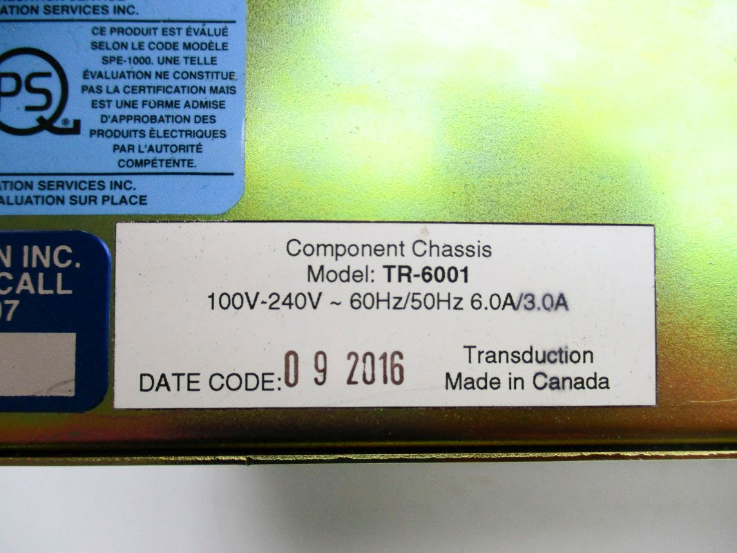 TRANSDUCTION TR-6001 100-240V 6.0/3.0A NSNP