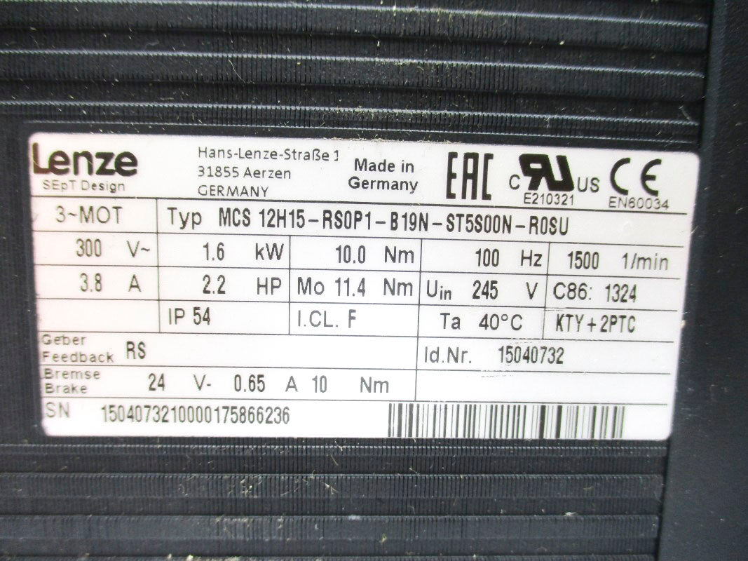LENZE MCS12H15-RS0P1-B19N-ST5S00N-R0SU 15040732 300V 3.8A NSNP