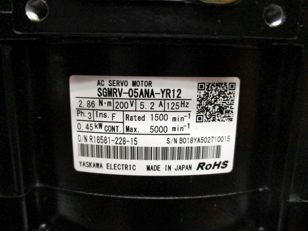 YASKAWA ELECTRIC SGMRV-05ANA-YR12 200V 5.2A NSNP