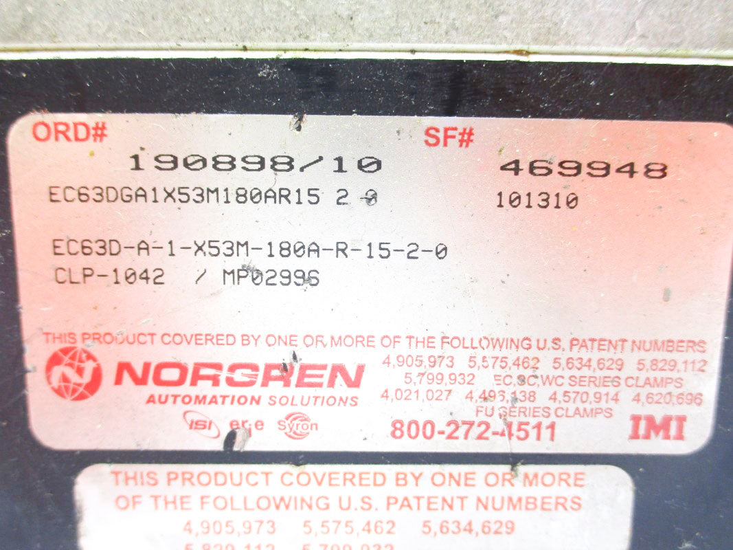NORGREN EC63DGA1X53M180AR1520 EC63D-A-1-X53M-180A-R-15-2-0 UNMP