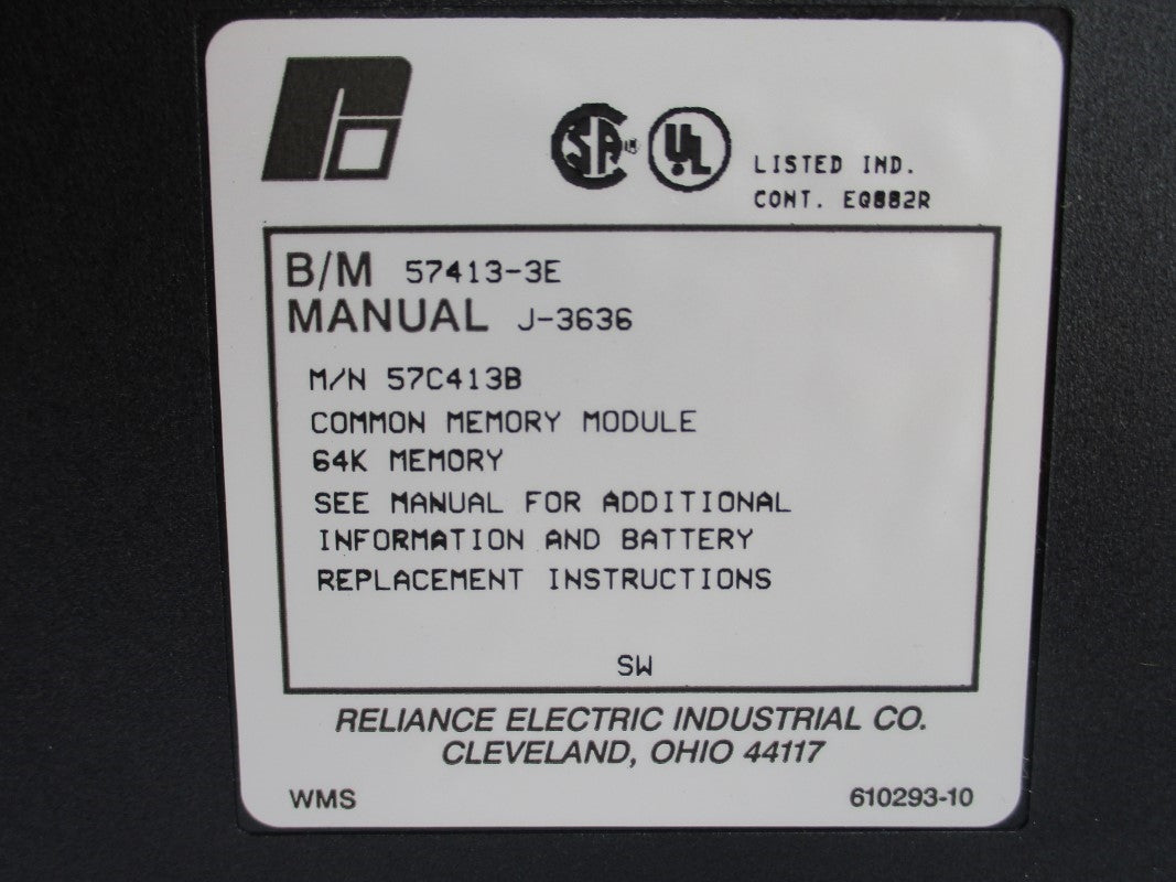 RELIANCE ELECTRIC 57C413B 57413-3E UNMP