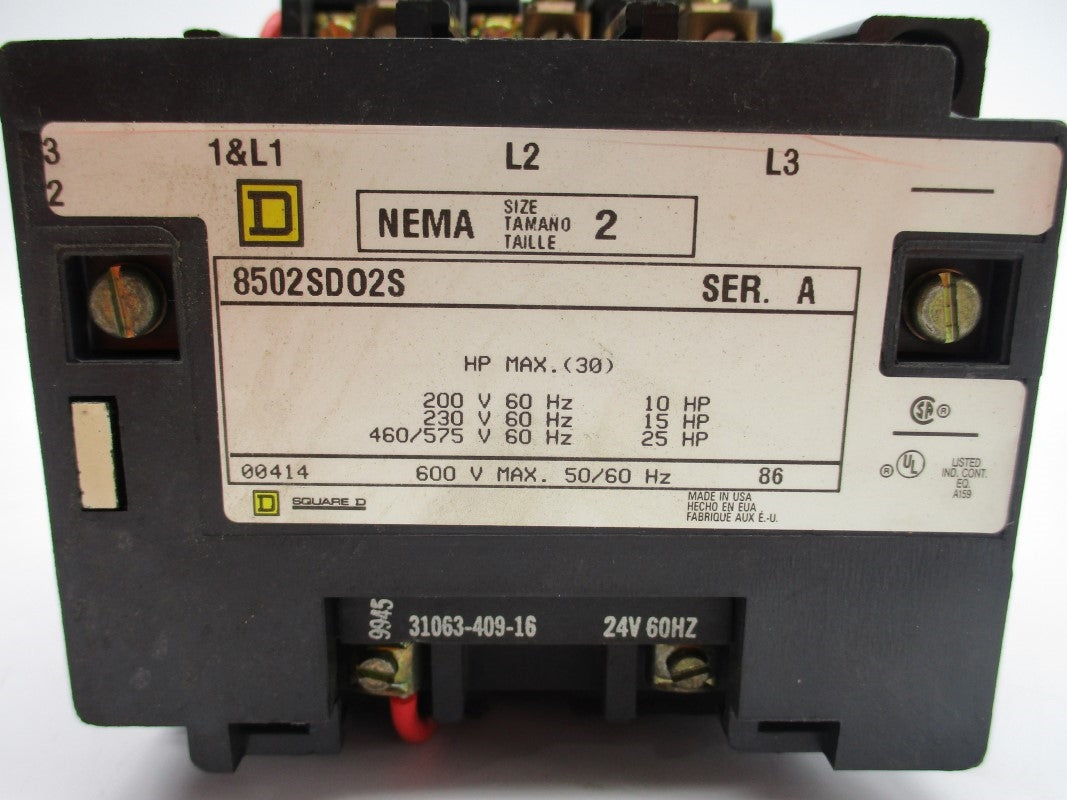 SQUARE D 8502SD02S SER. A 24V 52A NSNP
