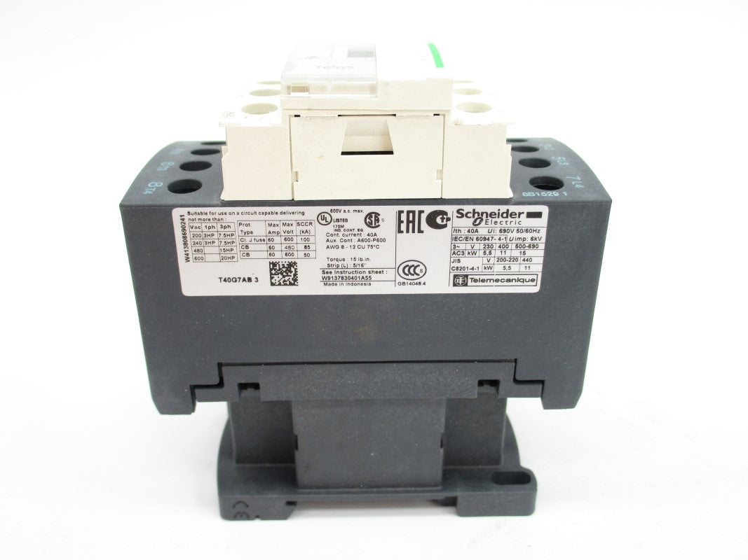 SCHNEIDER ELECTRIC LC1DT40G7 120V 40A NSMP