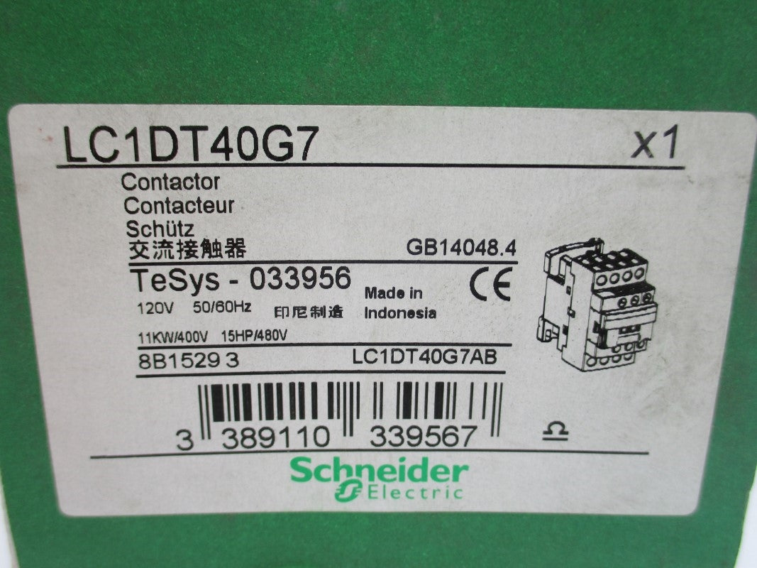 SCHNEIDER ELECTRIC LC1DT40G7 120V 40A NSMP