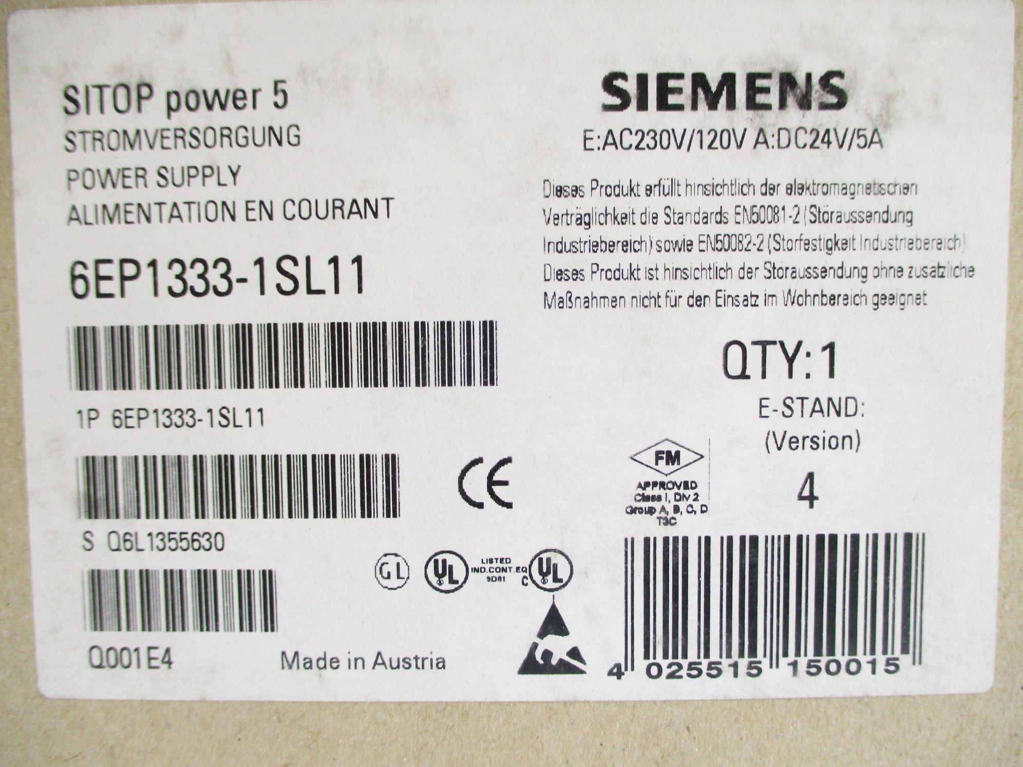 SIEMENS 6EP1333-1SL11 NSMP