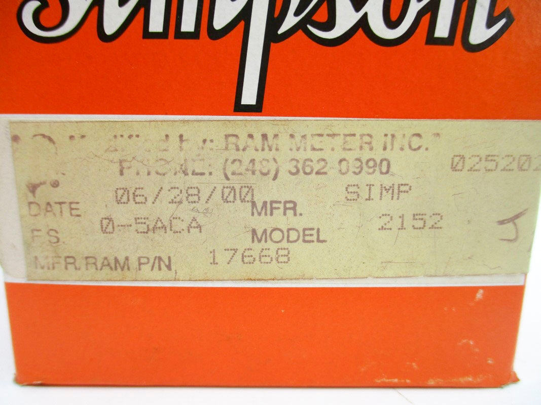 SIMPSON 17668 2152 0-5ACA NSMP