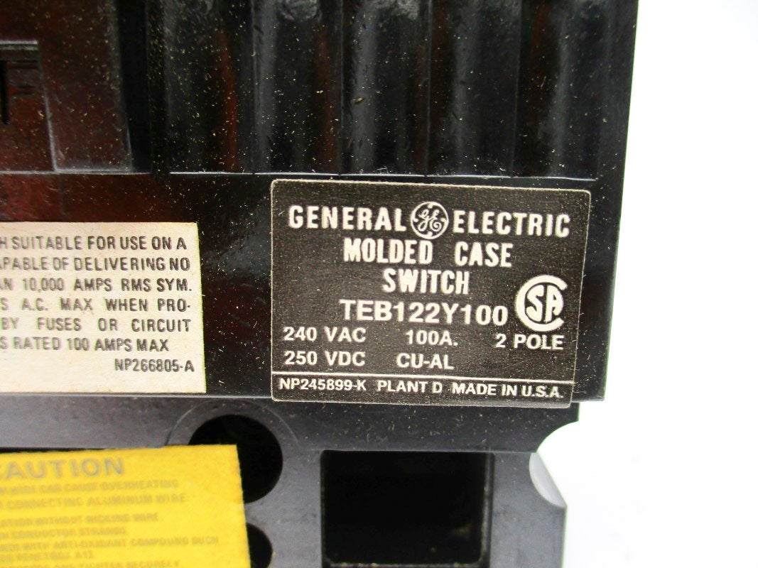 GENERAL ELECTRIC TEB122Y100 240VAC 100A NSNP