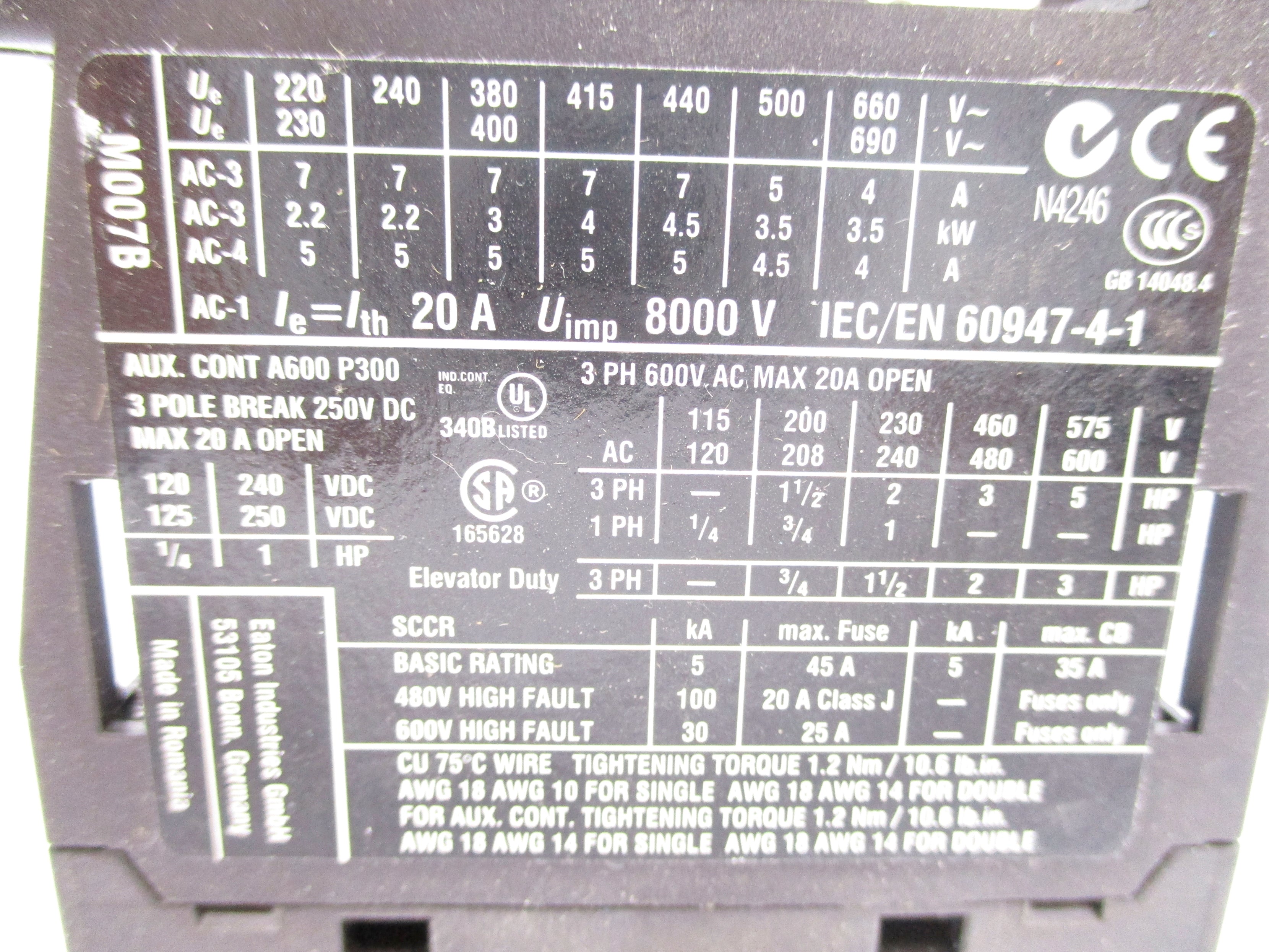 EATON DILM7-10 XTCE007B10 24V NSNP