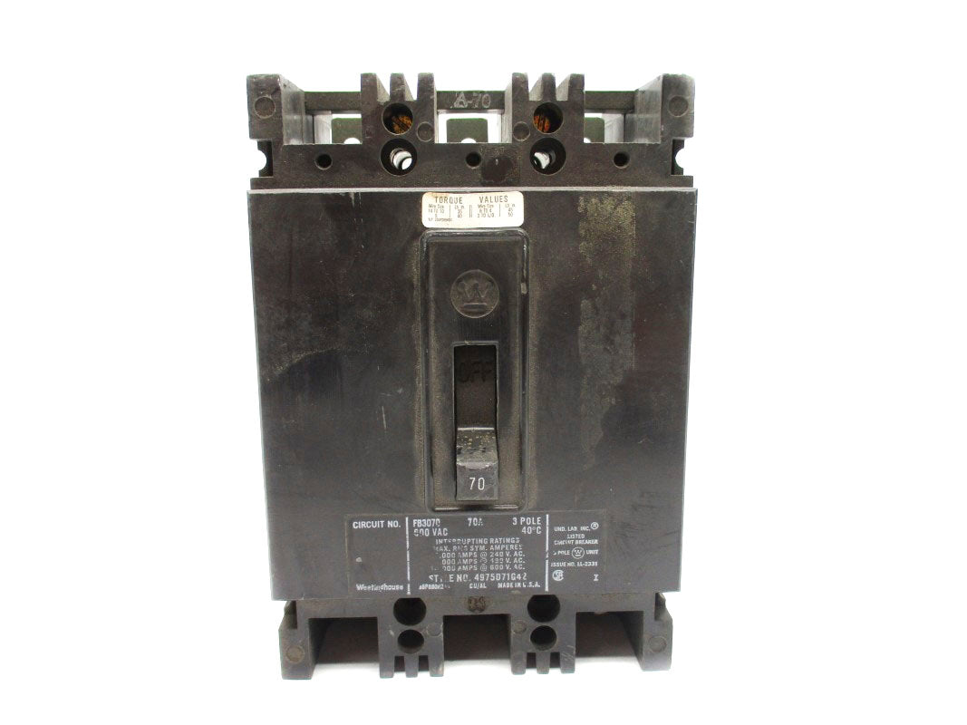 WESTINGHOUSE FB3070 600VAC 70A UNMP