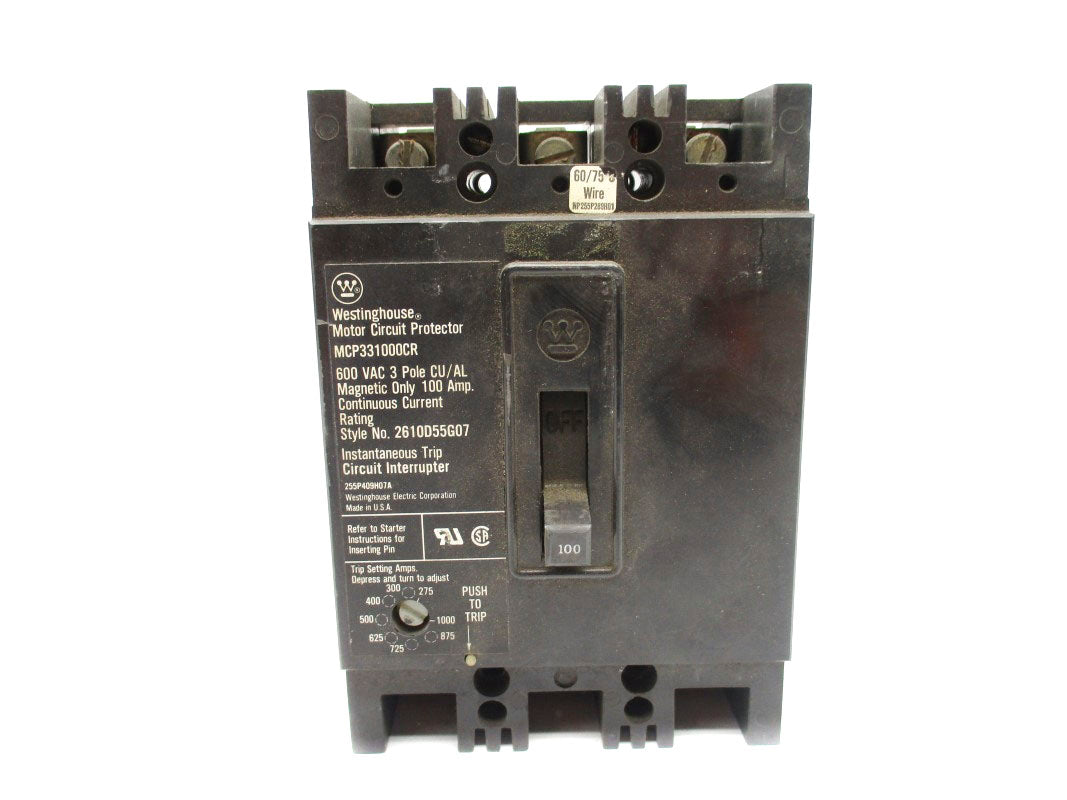 WESTINGHOUSE MCP331000CR 600VAC 100A UNMP