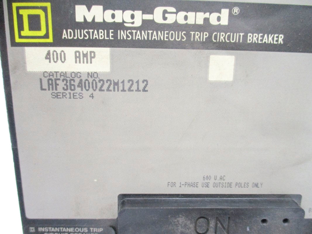SQUARE D LAF3640022M1212 SER. 4 600VAC 400A NSNP