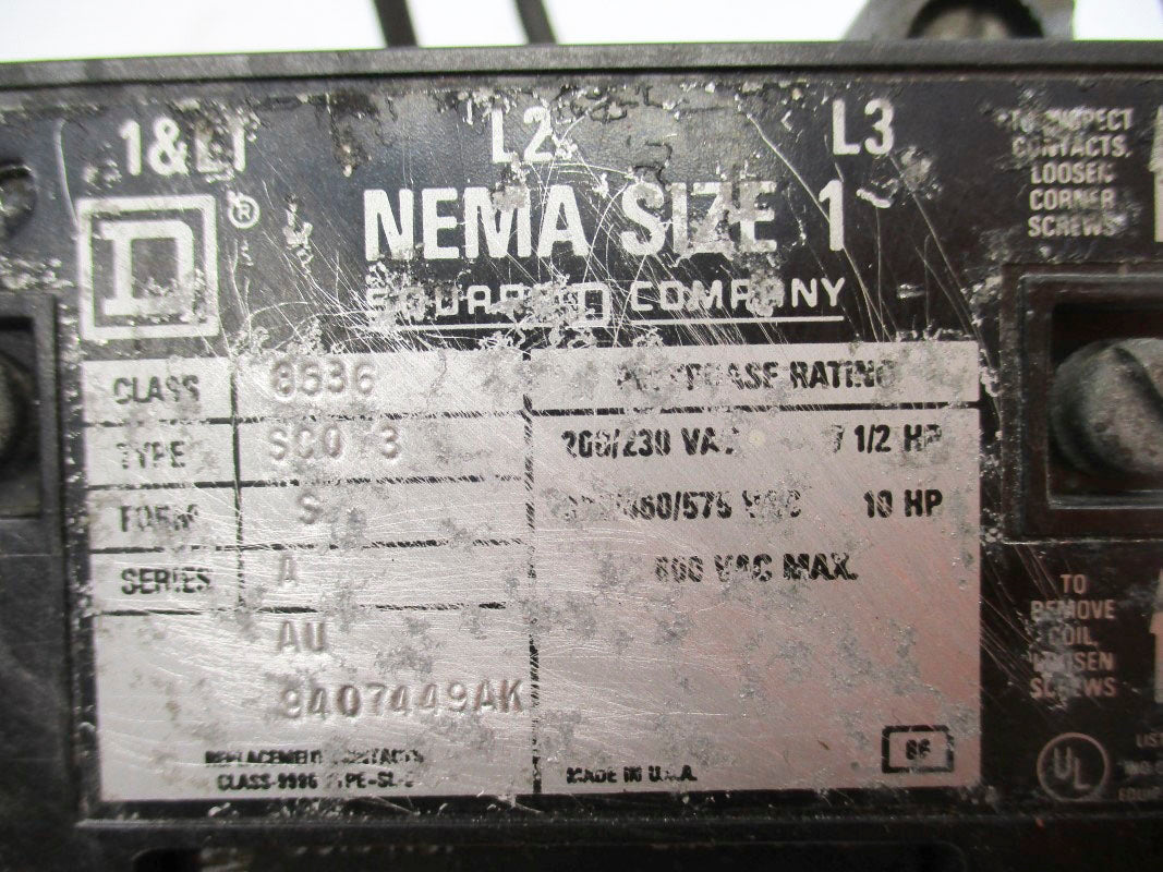 SQUARE D 8536SCO3V02 SER. A 110/120V UNMP