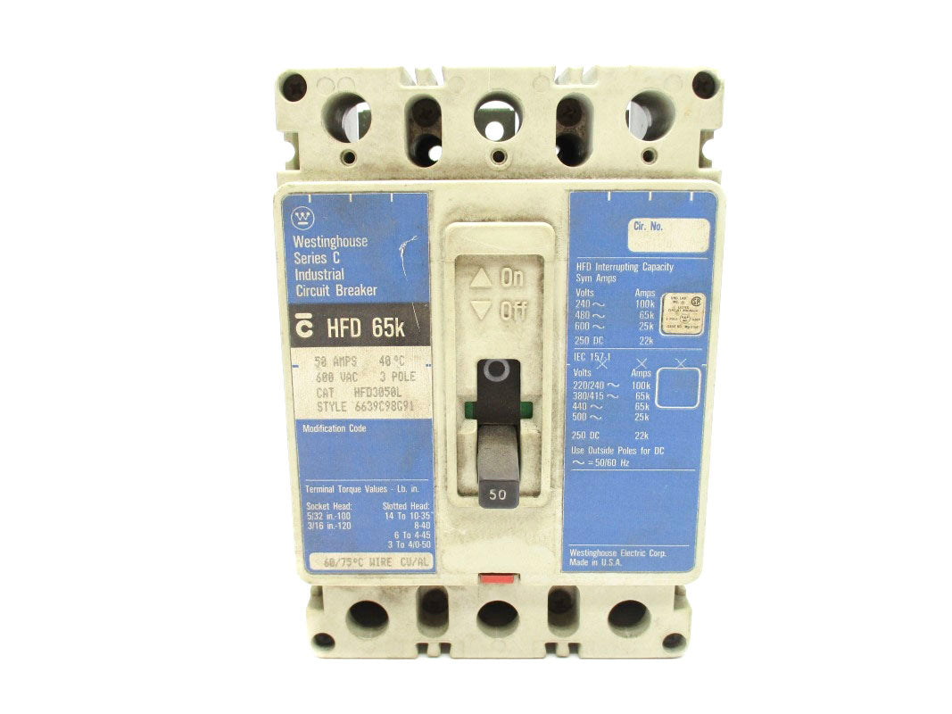 WESTINGHOUSE HFD3050L SER. C 600VAC 50A UNMP