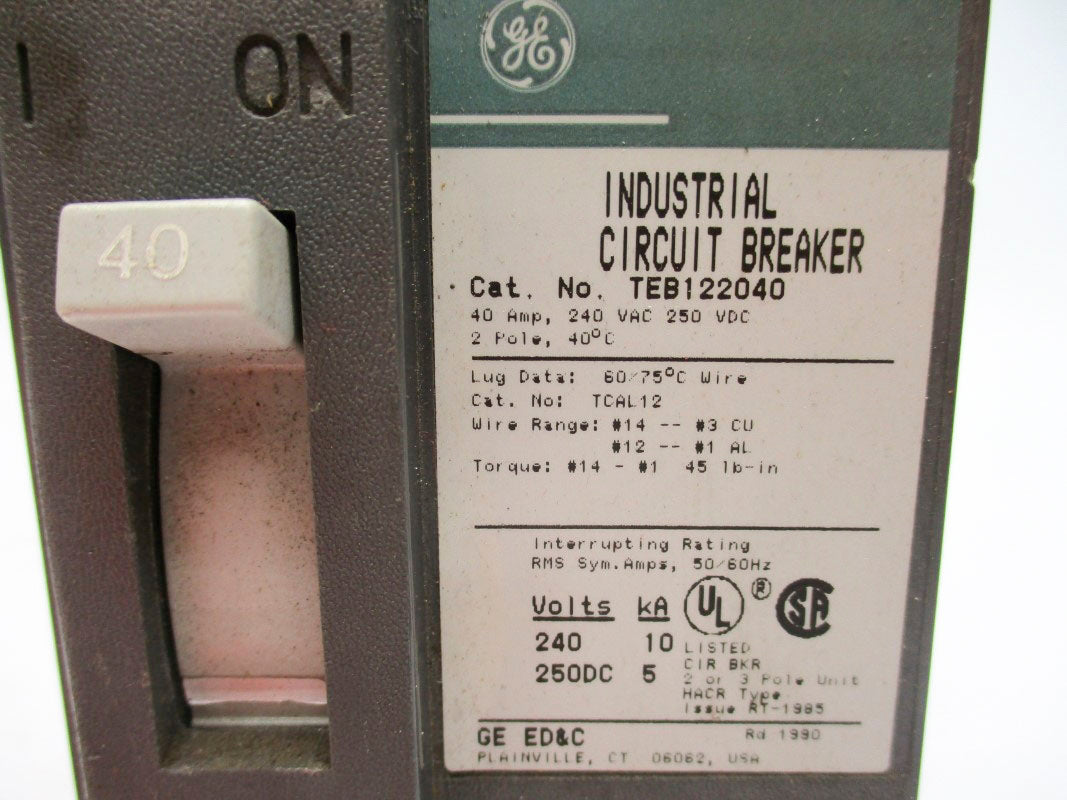GENERAL ELECTRIC TEB122040 240VAC 40A (GREEN) UNMP
