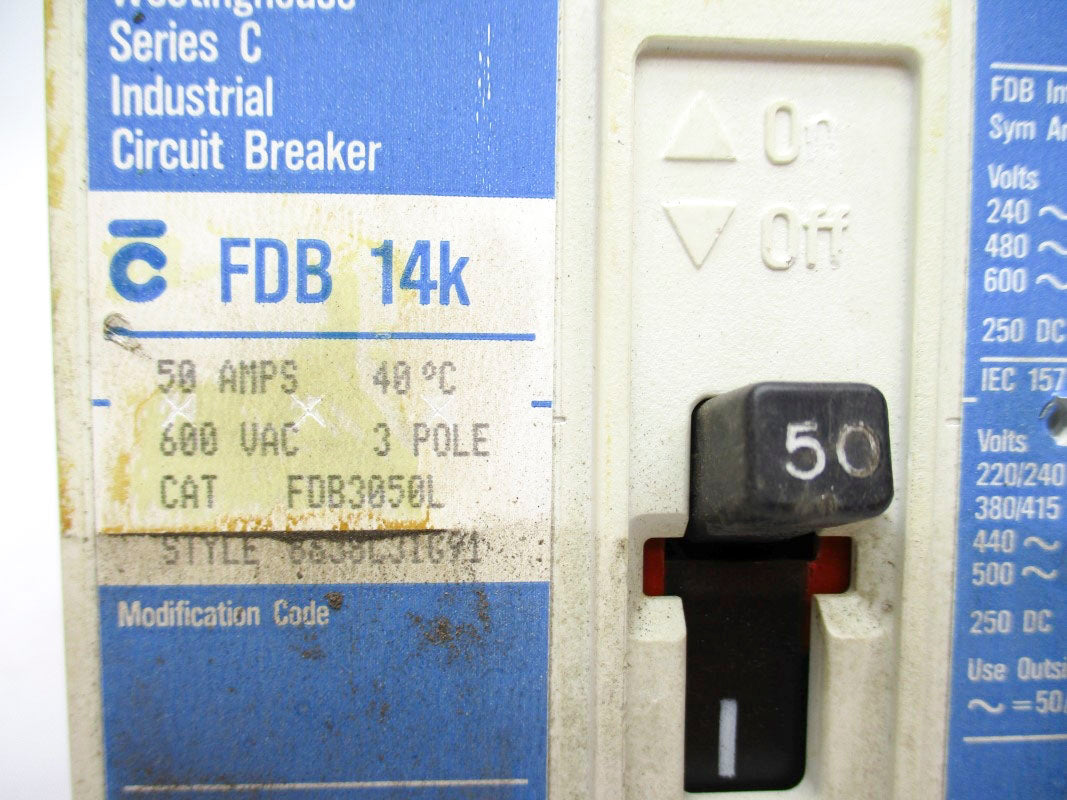 WESTINGHOUSE FDB3050L SER. C 600VAC 50A UNMP