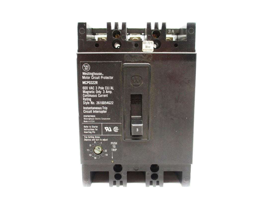 WESTINGHOUSE MCP0322R 600VAC 3A (AS PICTURED) NSNP