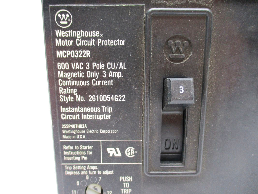 WESTINGHOUSE MCP0322R 600VAC 3A (AS PICTURED) NSNP