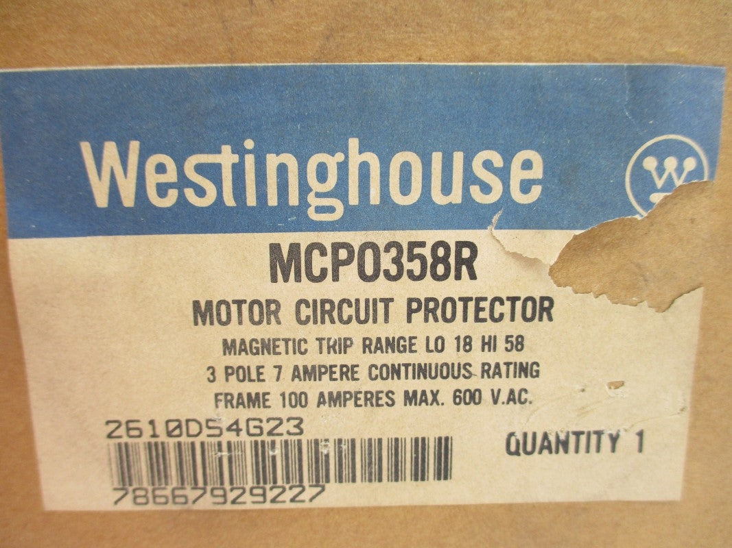 WESTINGHOUSE MCP0358R 600VAC 7A NSMP