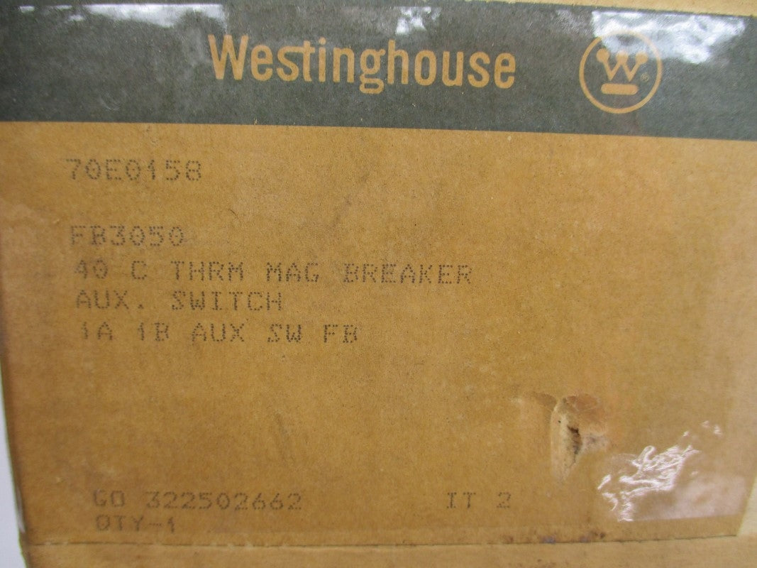 WESTINGHOUSE FB3050 w/ 1A 1B AUXILLARY 600VAC 50A NSMP