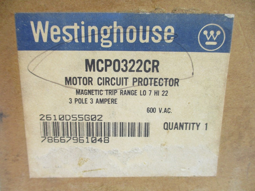 WESTINGHOUSE MCP0322CR 600VAC 3A NSMP