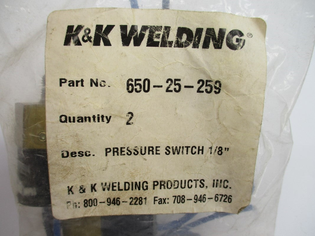 K&K WELDING 650-25-259 1/8" (PKG OF 2) NSMP