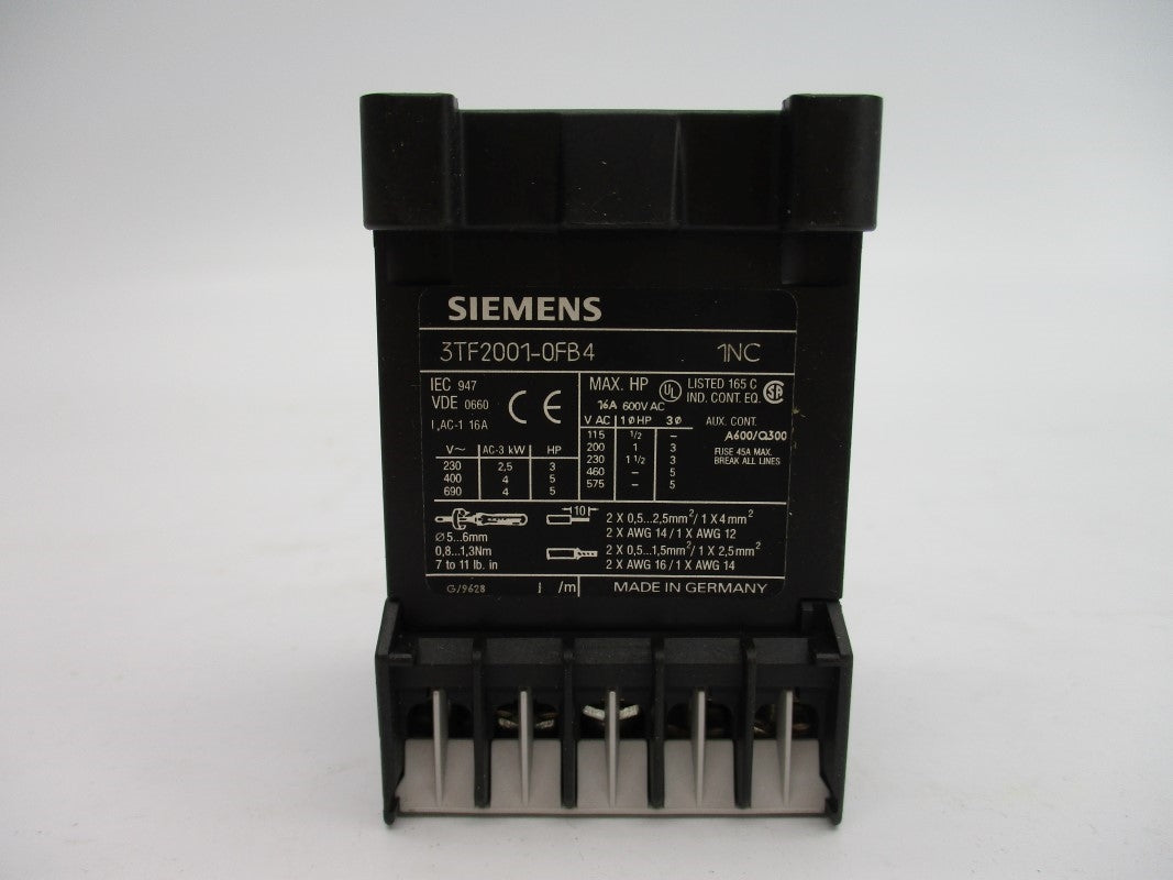 SIEMENS 3TF2001-0FB4 24VDC 16A NSMP