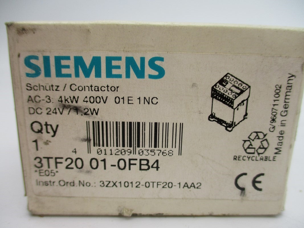 SIEMENS 3TF2001-0FB4 24VDC 16A NSMP