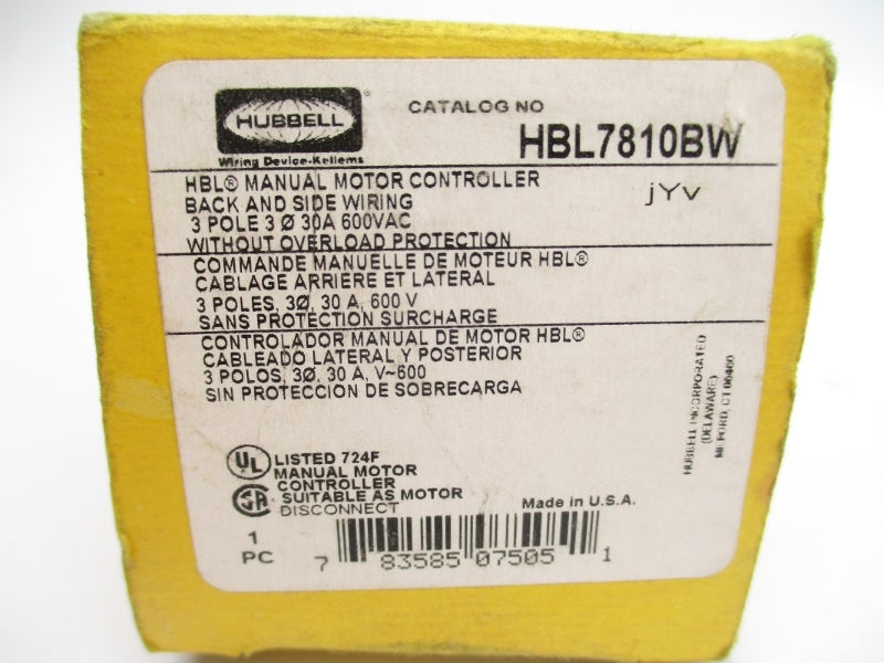 HUBBELL HBL7810BW 600VAC 30A NSMP